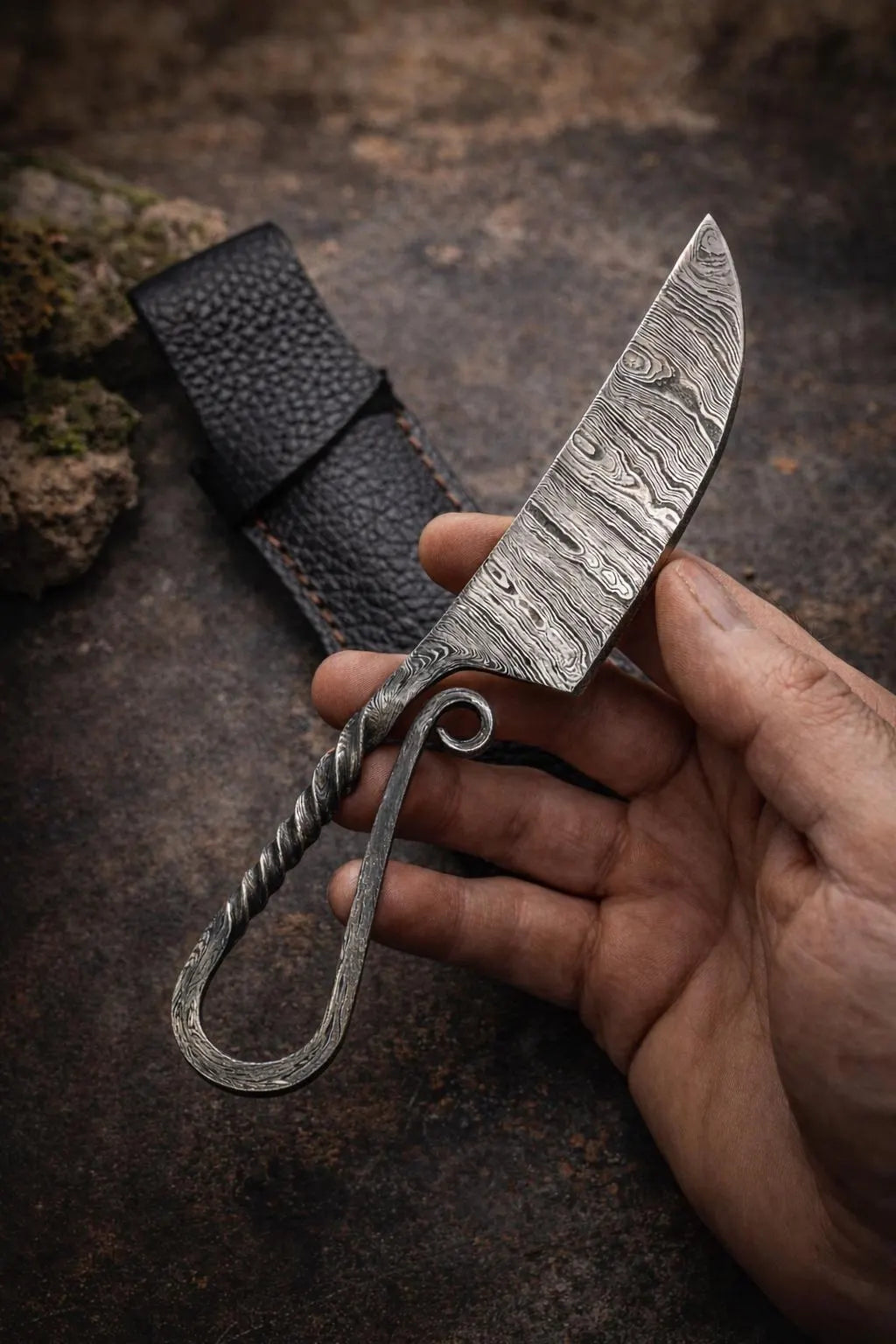 Ladder Damascus Blacksmith Knife