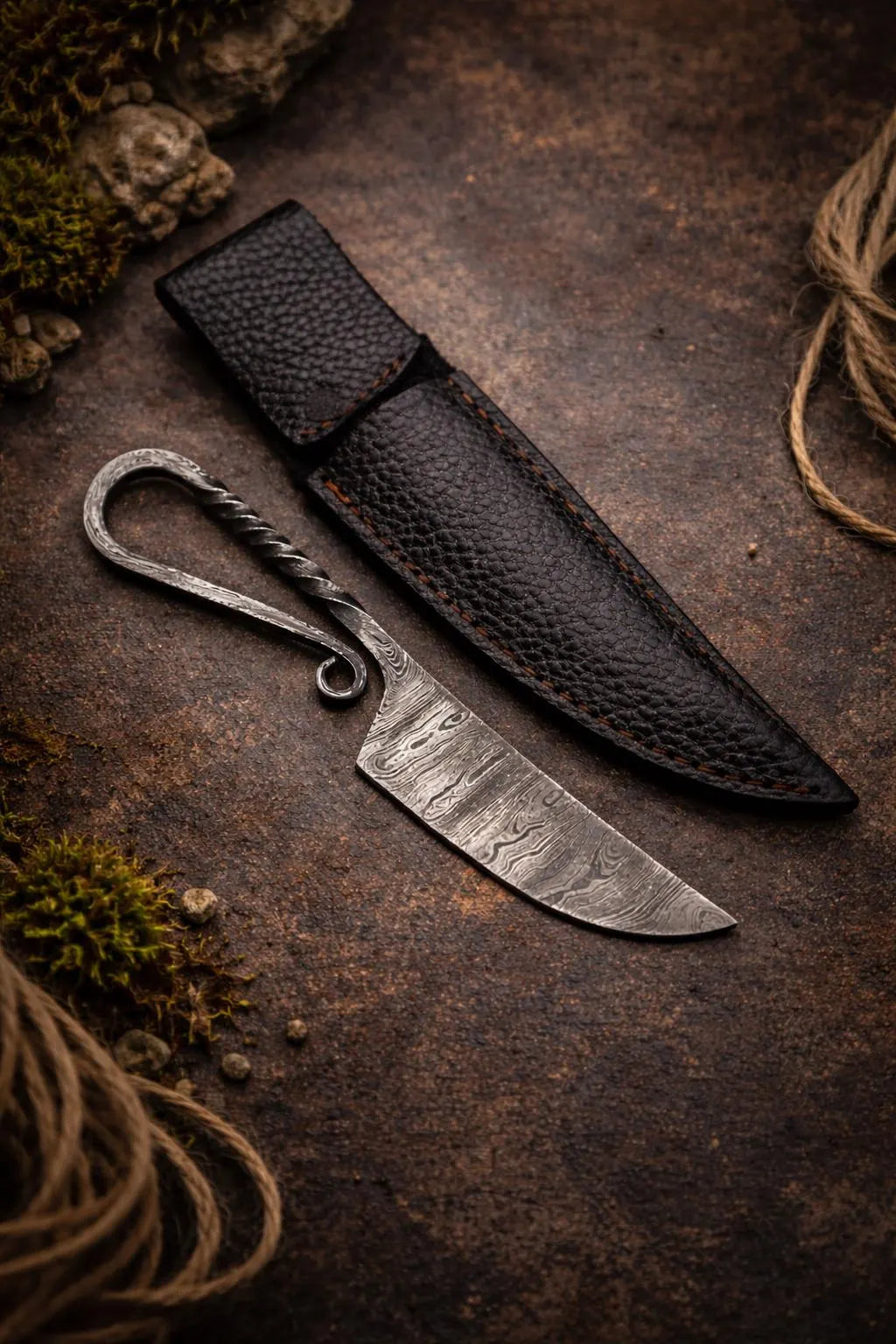 Ladder Damascus Blacksmith Knife